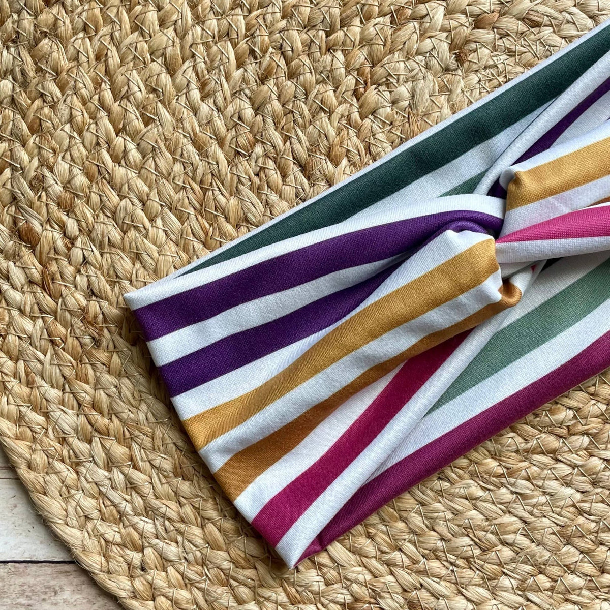 Vibrant Stripes Knit Twist Headband