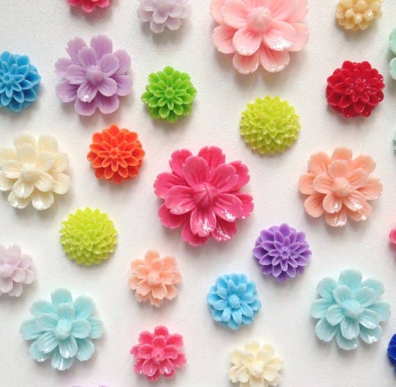 Resin Flowers Magnet Sets | 8 pc