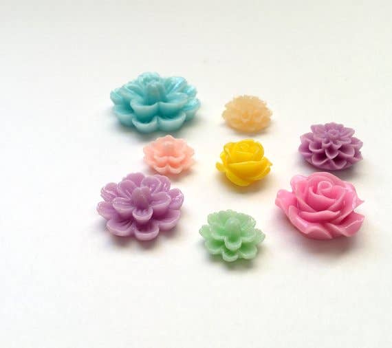 Resin Flowers Magnet Sets | 8 pc