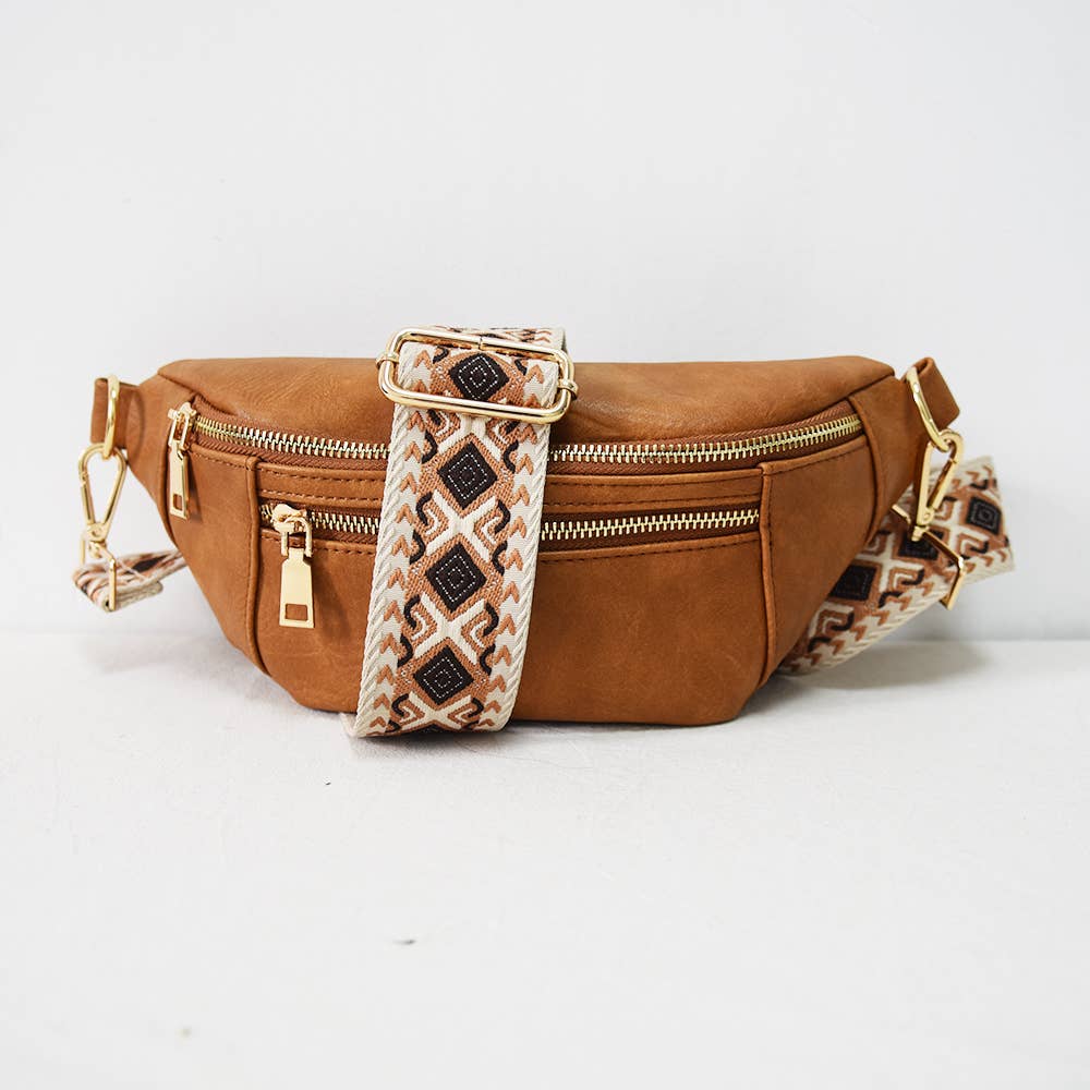 The Soho Dual Zipper Sling Bag | Vegan Leather