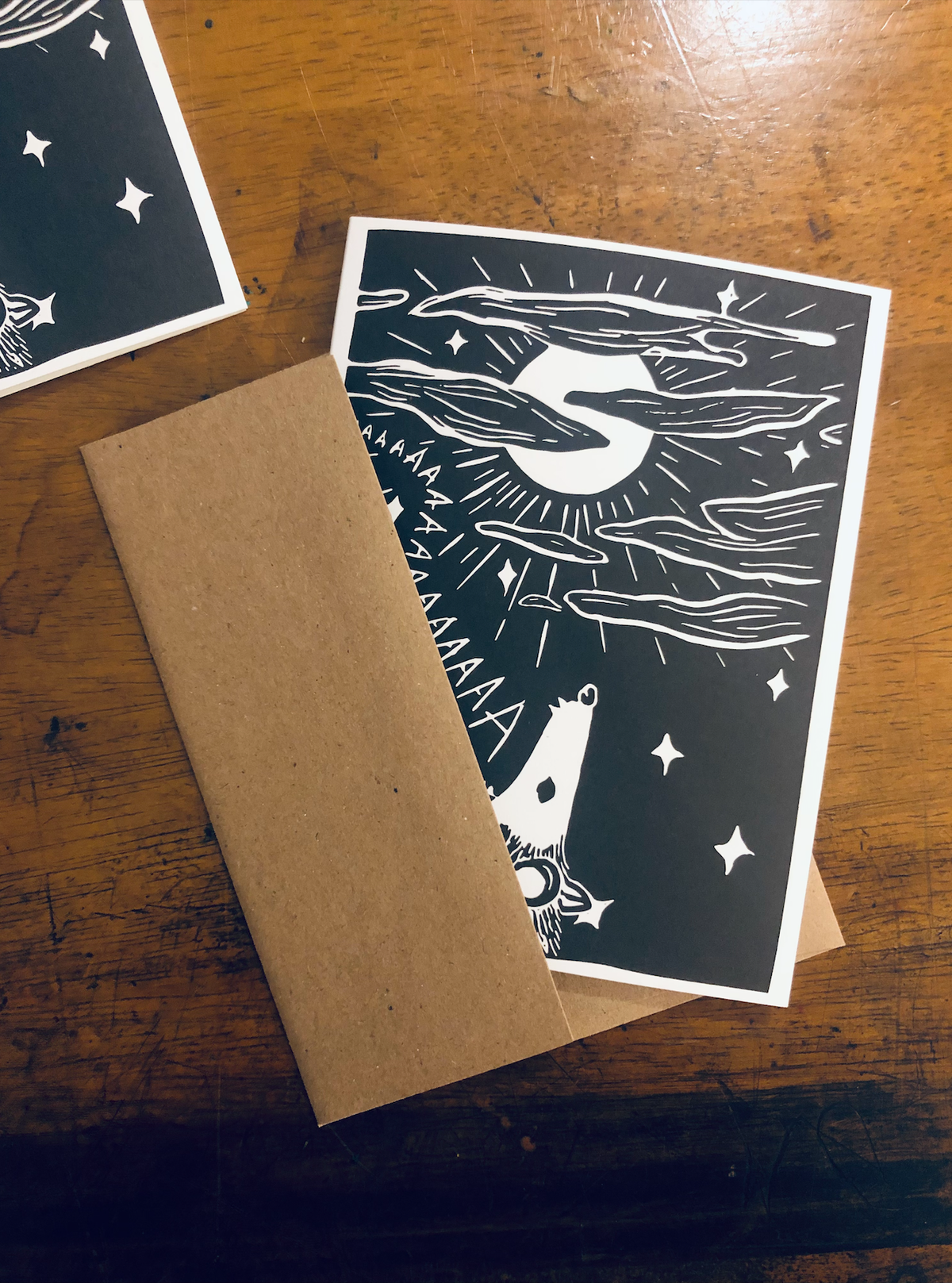 Possum Screaming At The Moon - 100% Recycled Greeting Card Greeting Card