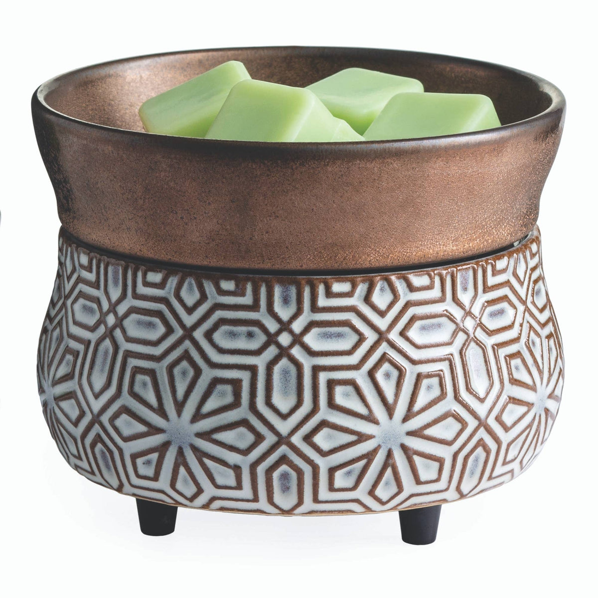 2-in-1 Candle &amp; Wax Warmer | Bronze Geometric