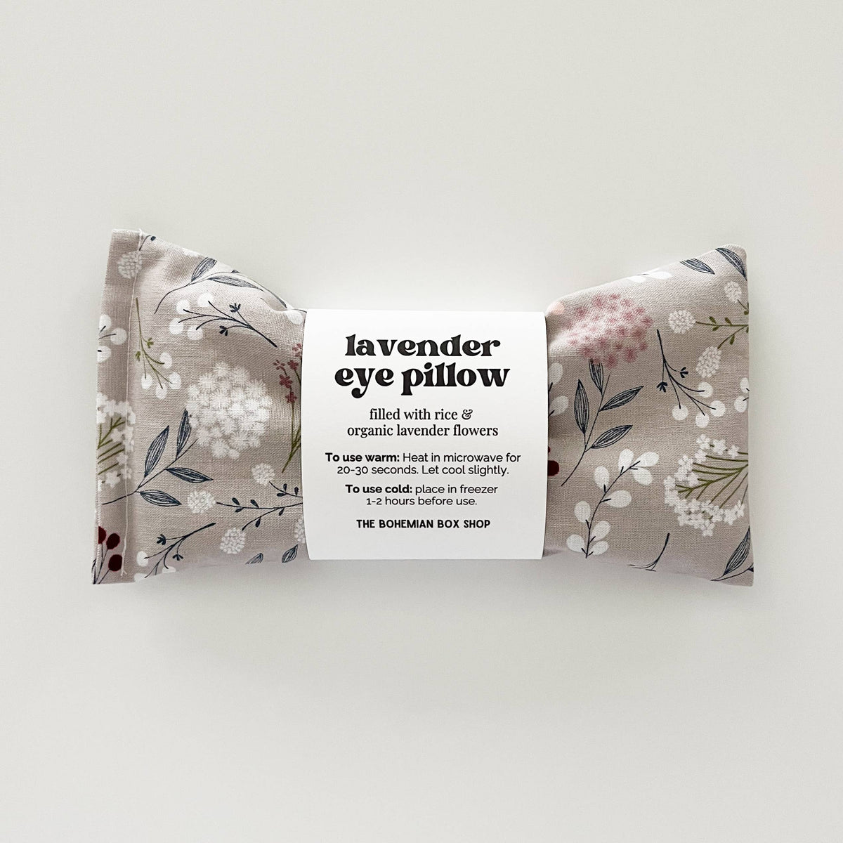 Gray Floral Lavender Eye Pillow