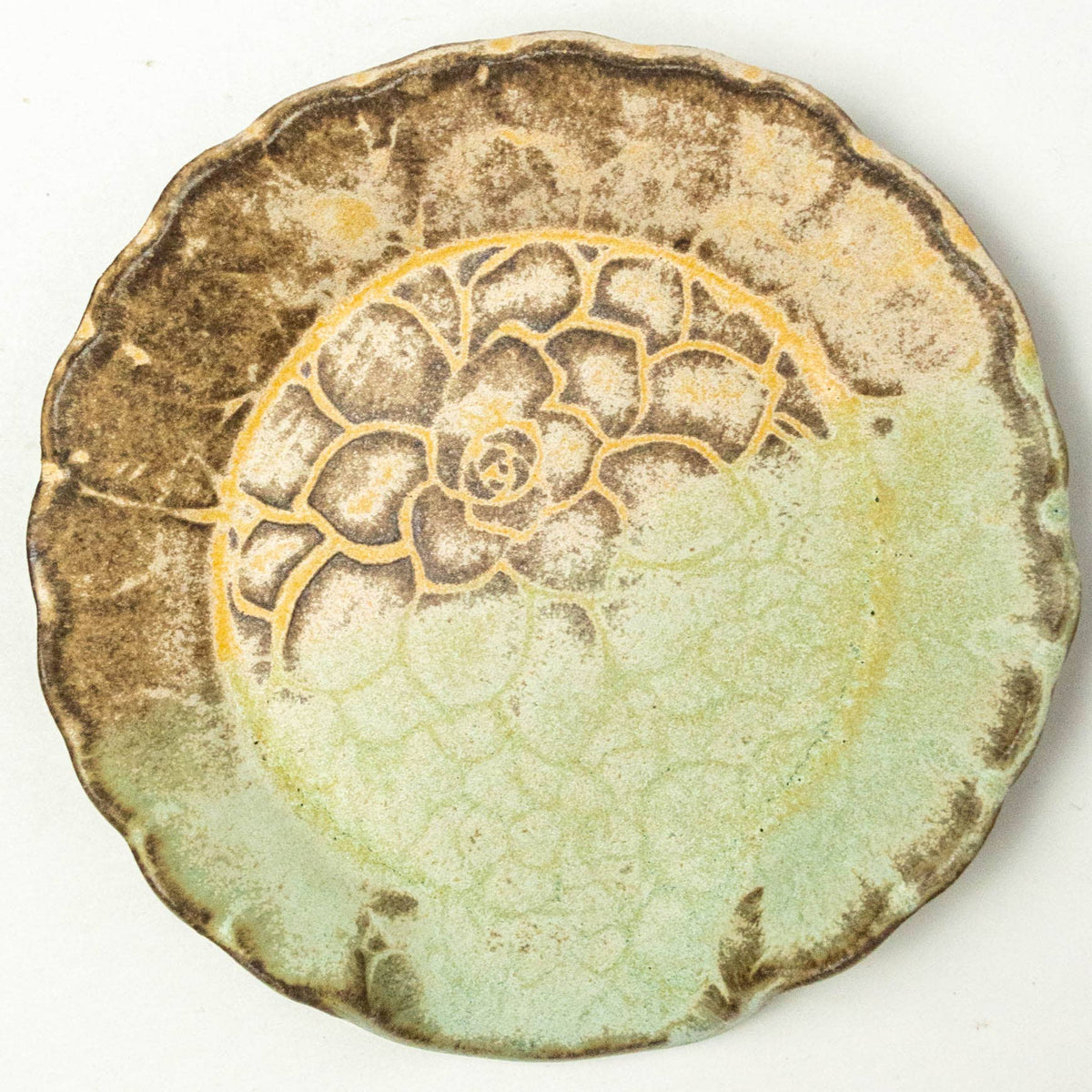 Green Succulent Ceramic Spoon Rest