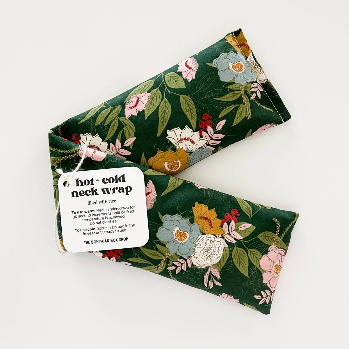 Dark Green Floral | Hot &amp; Cold Therapy Neck Wrap