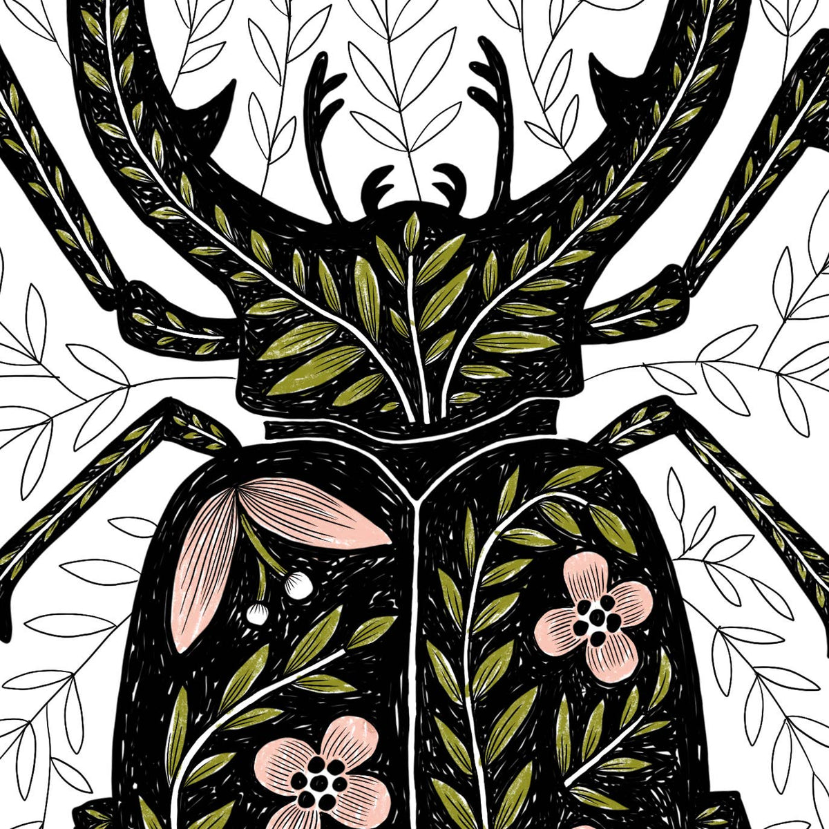 8&quot; x 10&quot; Stag Beetle Art Print