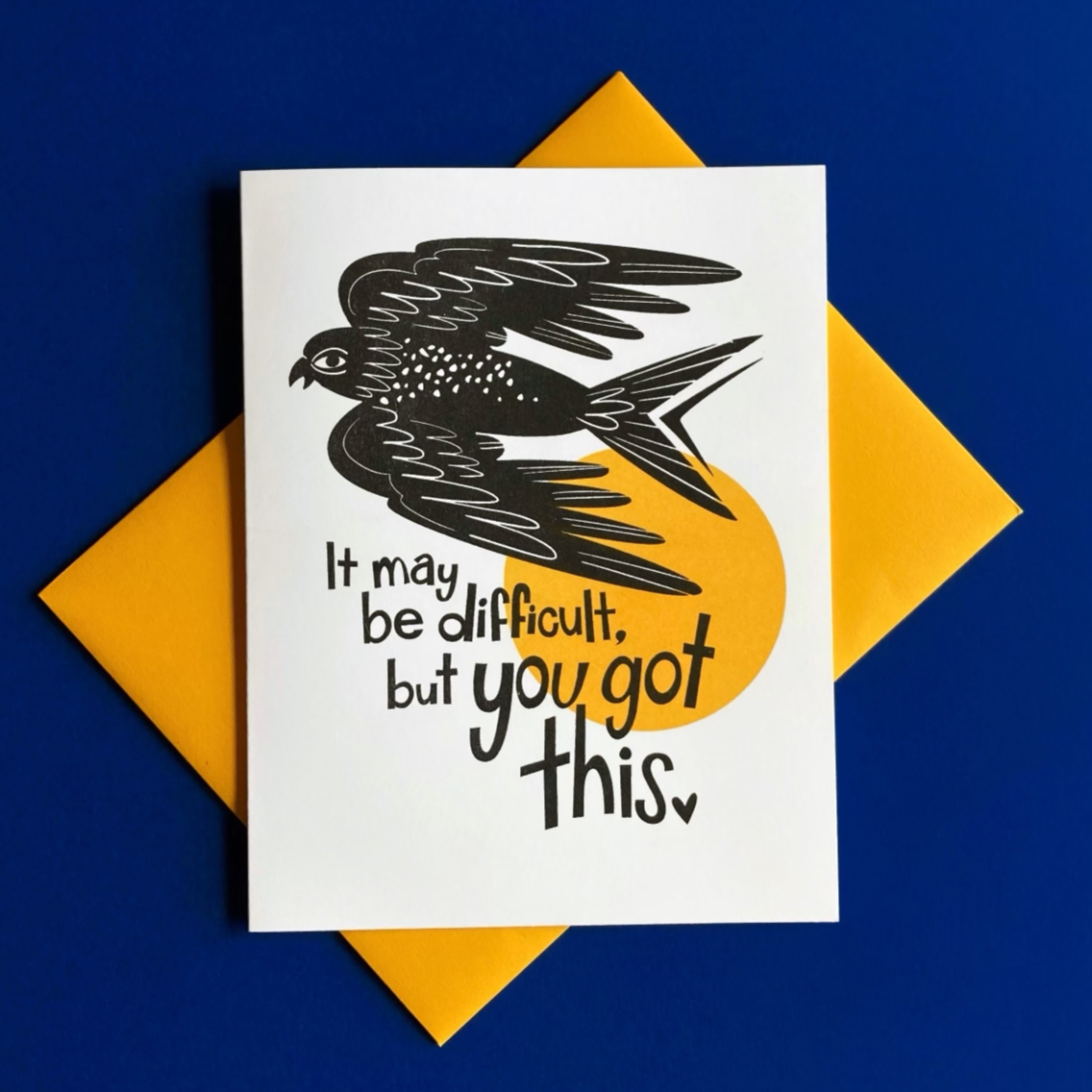 You Got This Bird Risograph Greeting Card