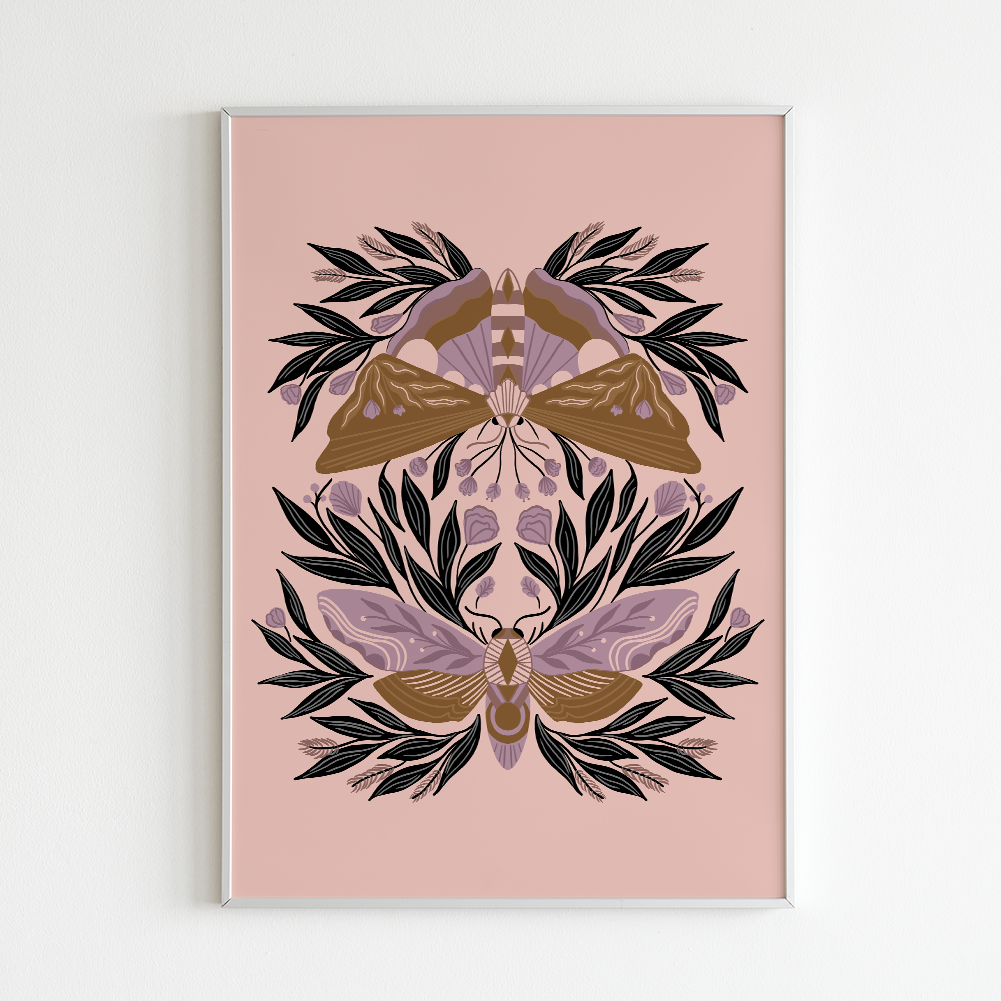 Zen Moths - 8&quot; x 10&quot; Art Print