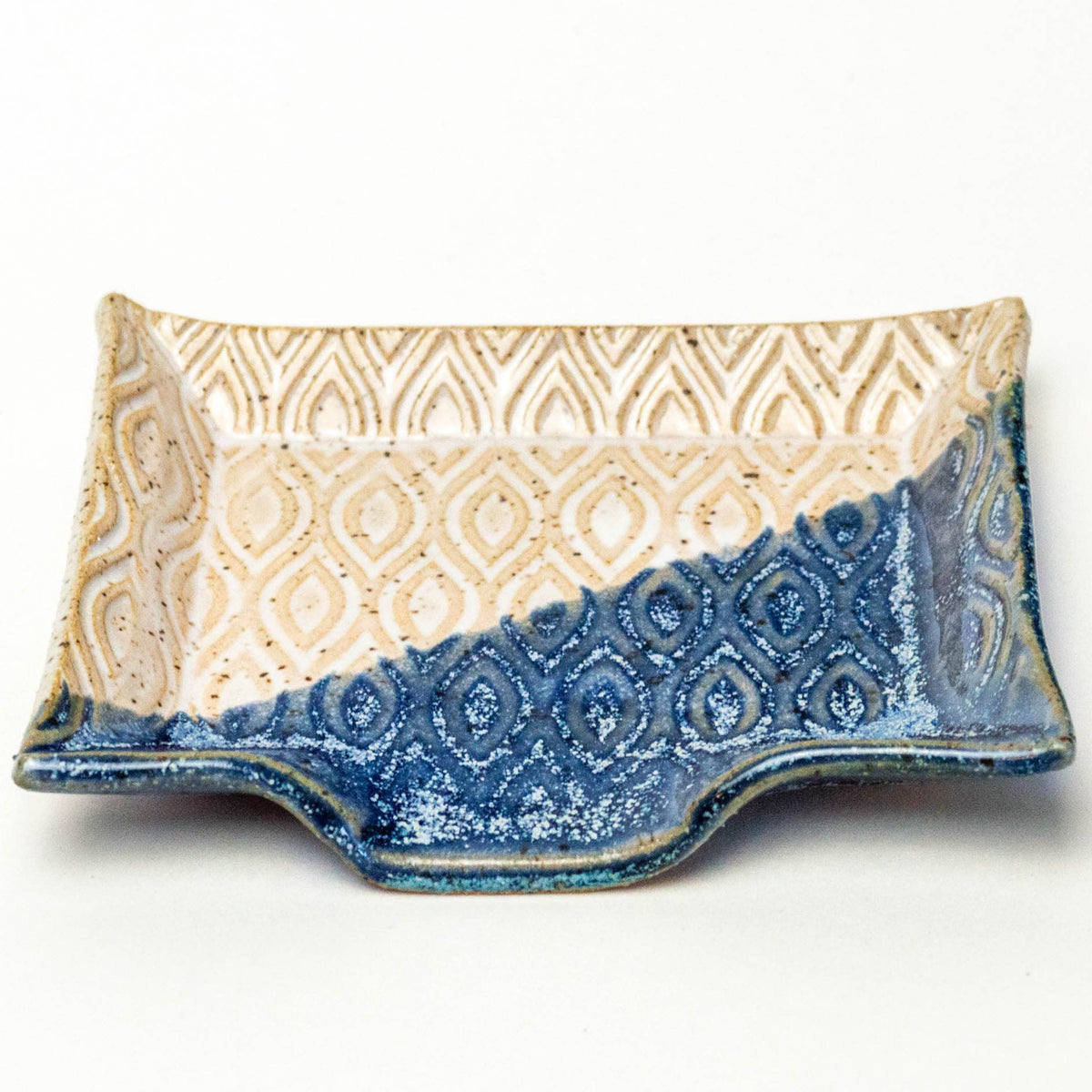 Blue and White Ceramic Soap Dish