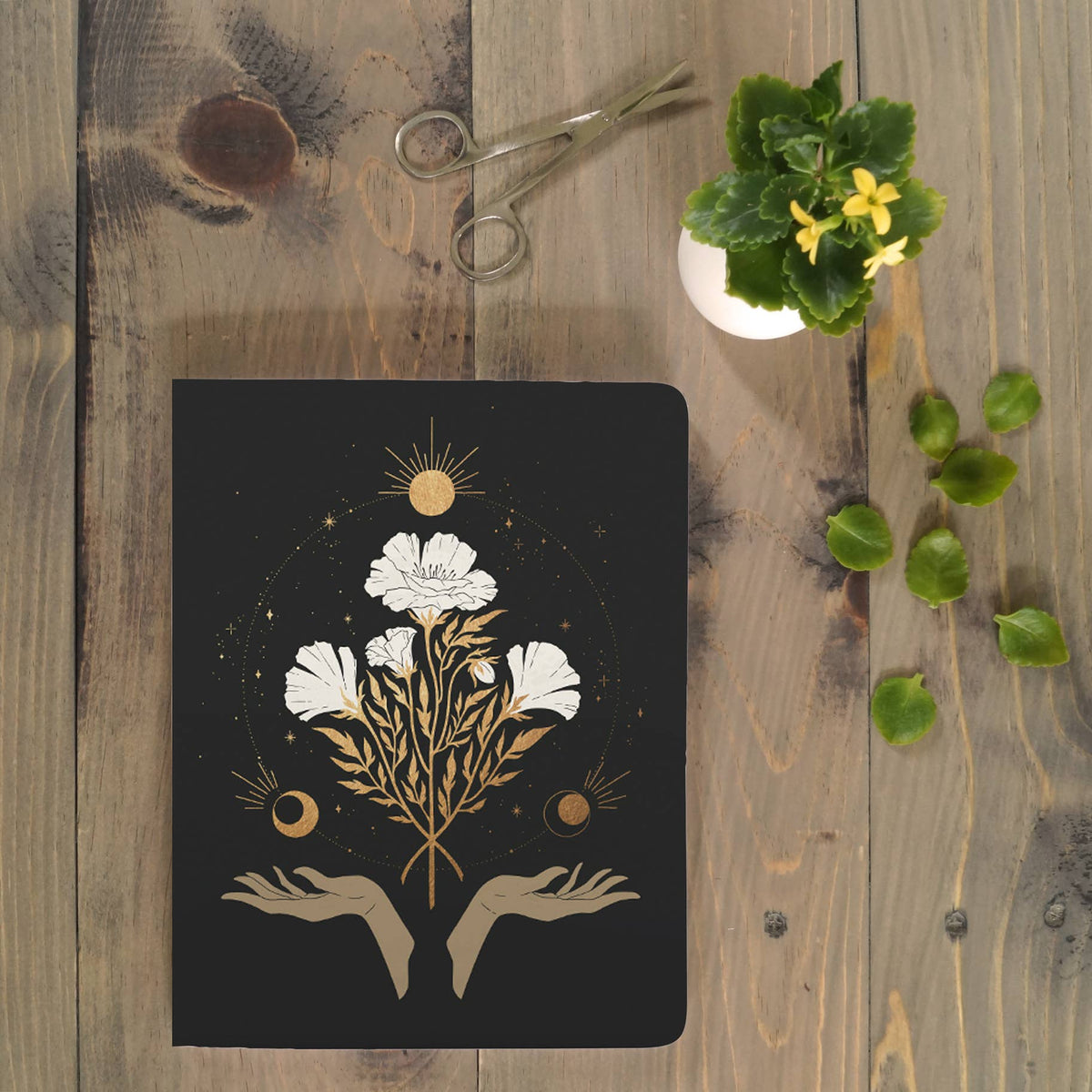 Celestial Flowers Medium Layflat Journal Notebook