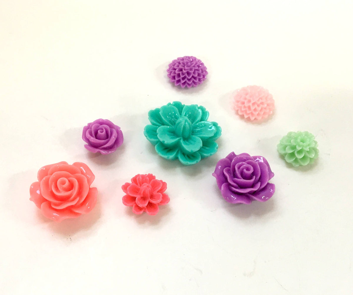 Resin Flowers Magnet Sets | 8 pc