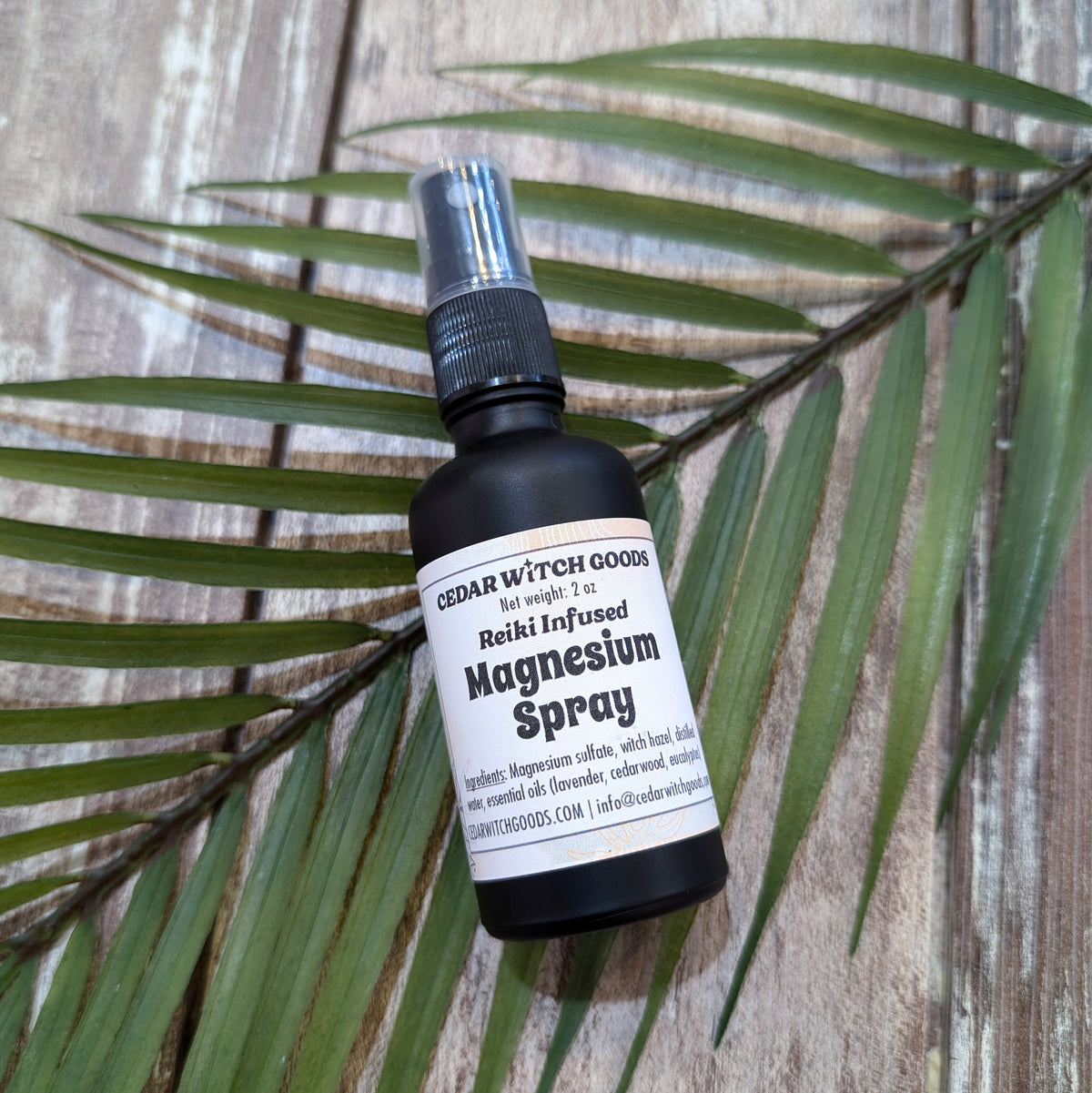 Magnesium Spray | Reiki Infused | 2 oz Glass Bottle