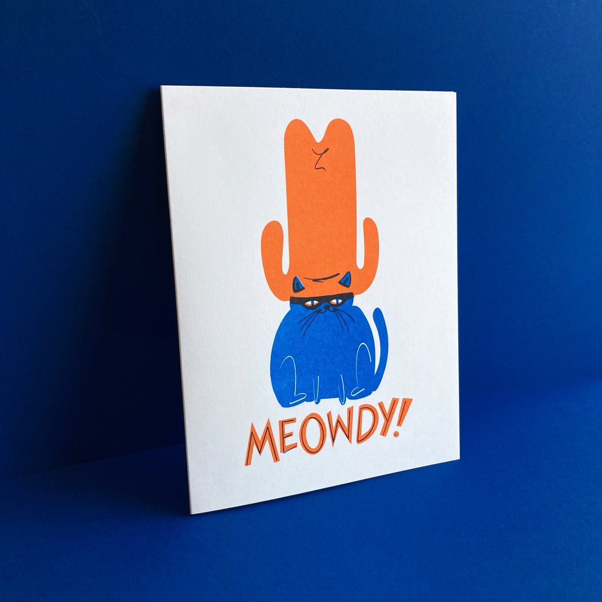 Meowdy Cat | Risograph Greeting Card