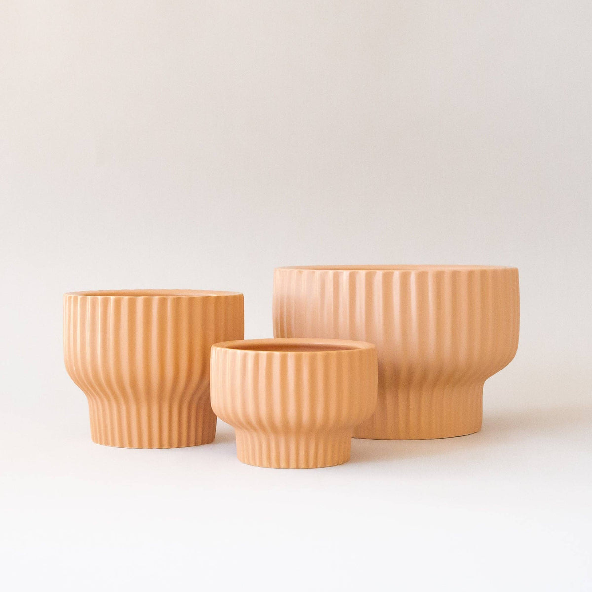 Presley Pedestal Planter | Latte