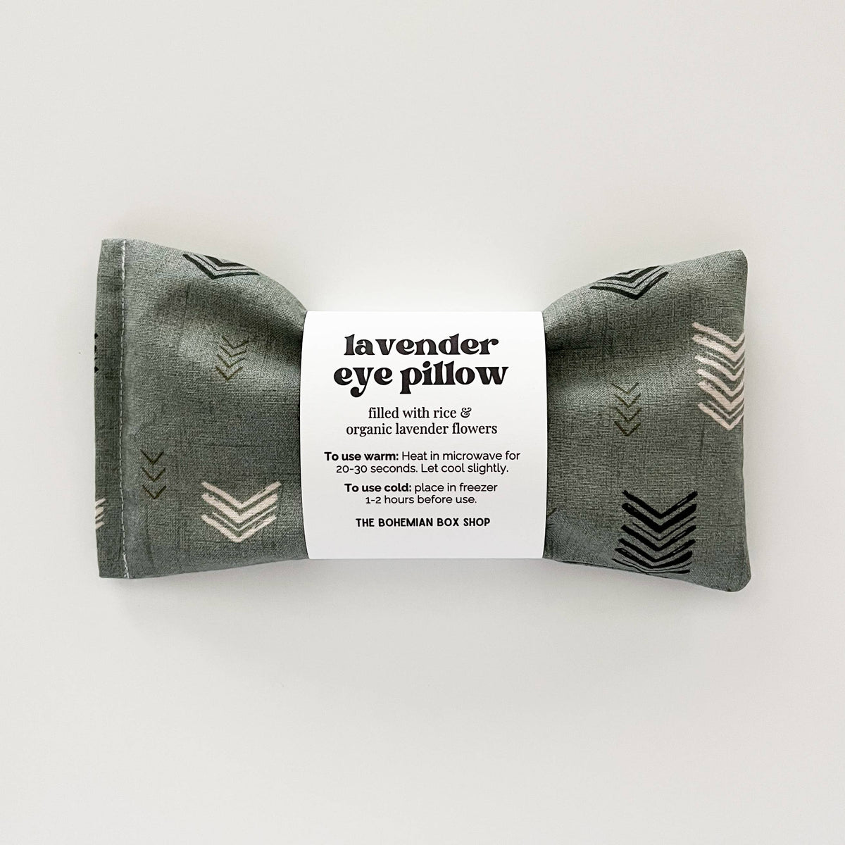 Green Textured Chevron Lavender Eye Pillow