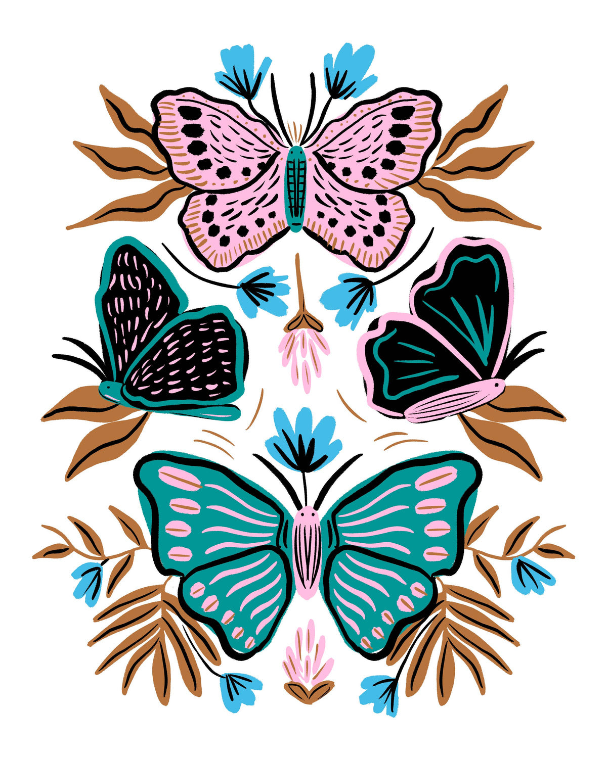 Healing Butterflies 8&quot; x 10&quot; Art Print