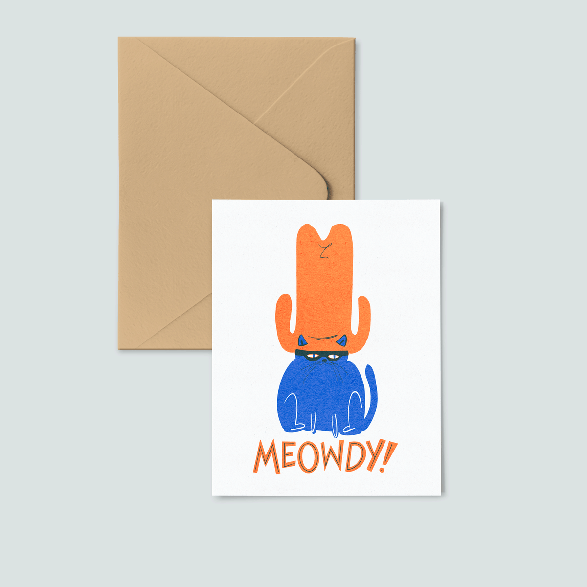 Meowdy Cat | Risograph Greeting Card