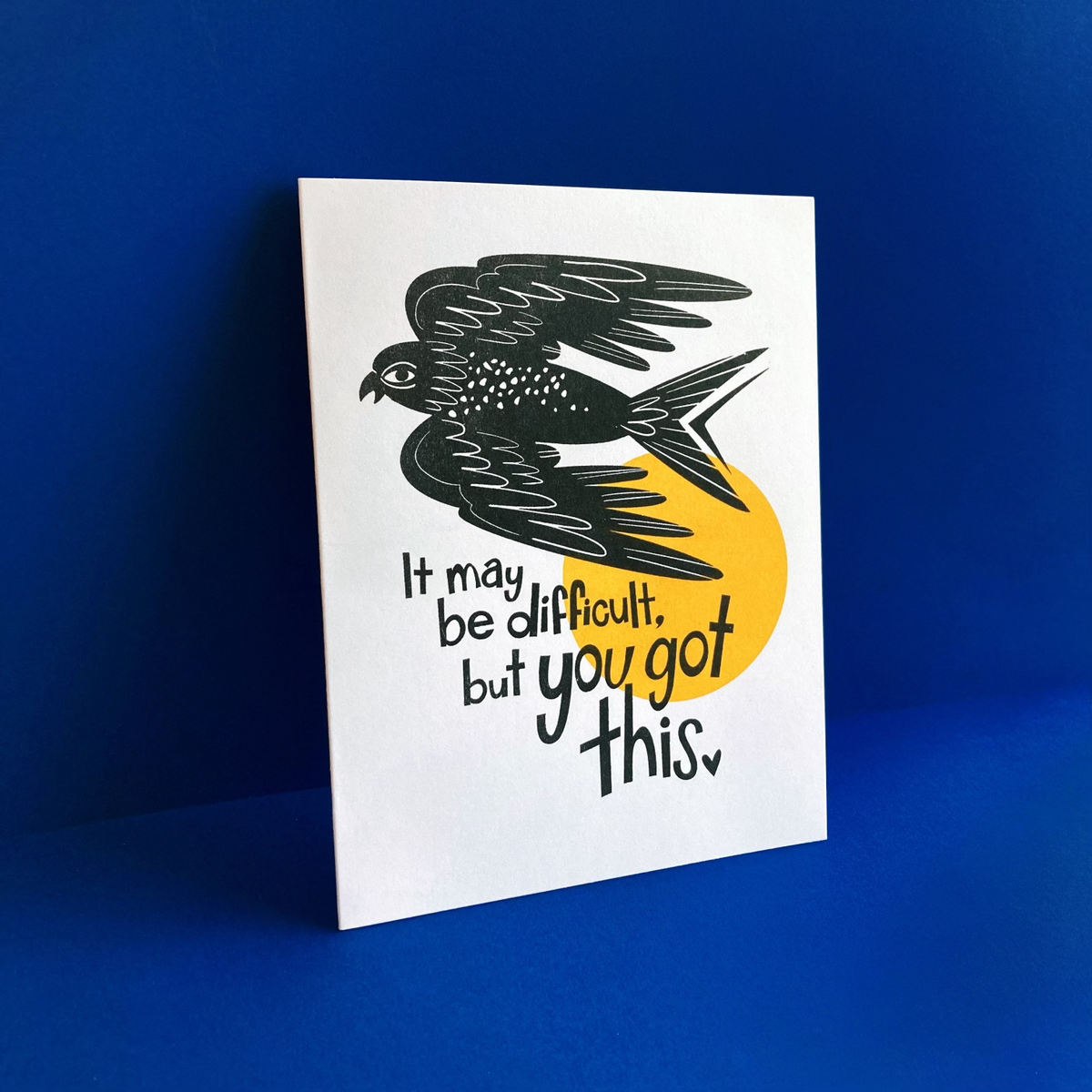 You Got This Bird Risograph Greeting Card