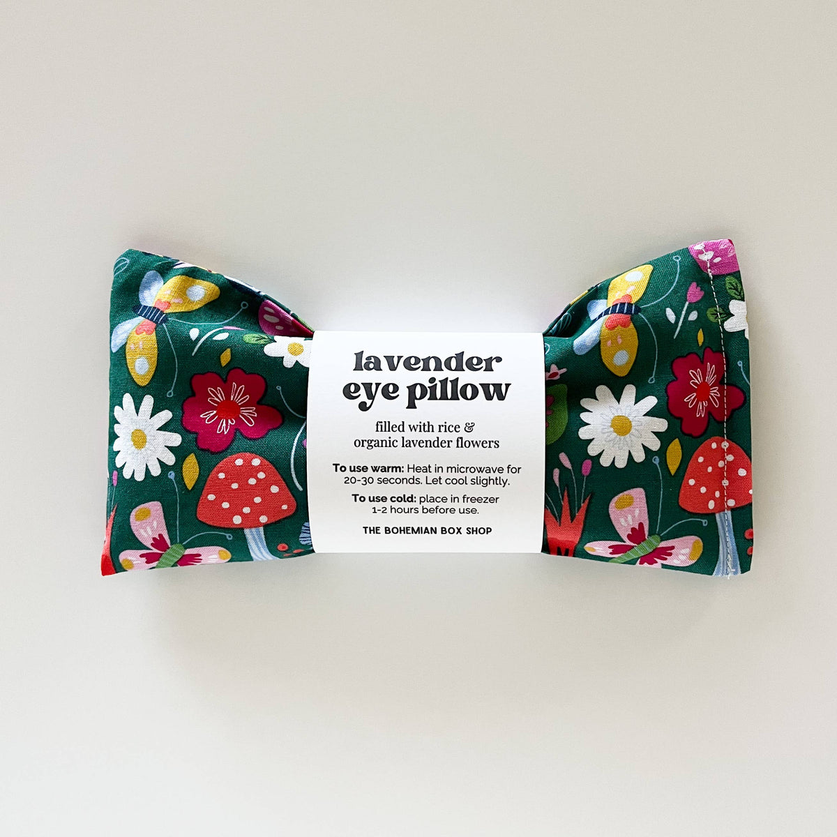 Lavender Eye Pillow - Green Mushroom Floral