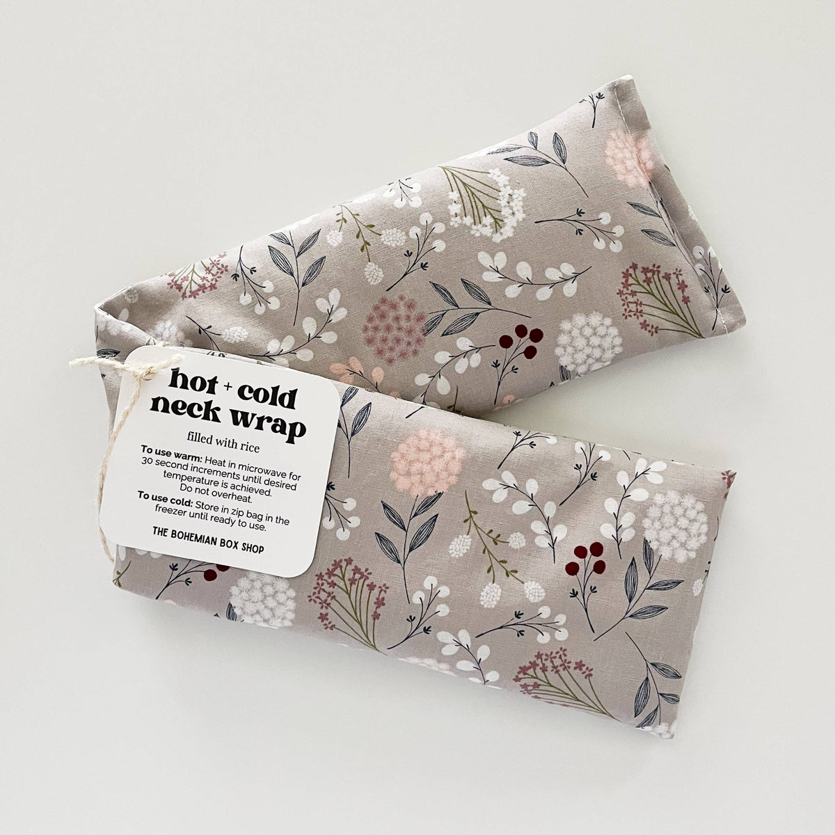 Gray Floral Relaxation | Hot &amp; Cold Therapy Neck Wrap