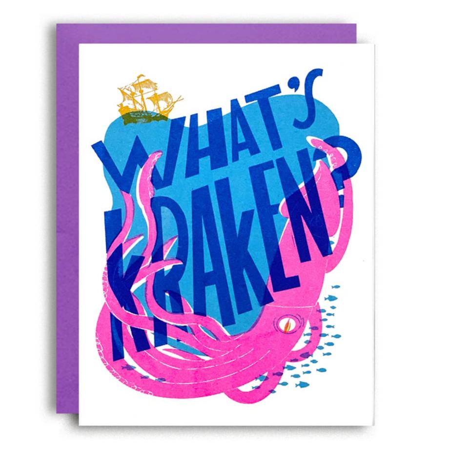 What&#39;s Kraken? Risograph Friendship Card