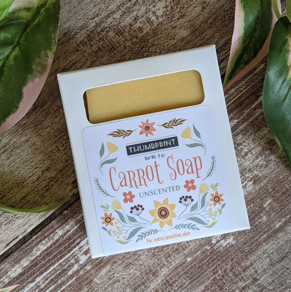 Carrot Natural Soap Bar - Unscented Soap for Sensitive Skin - Right Soap